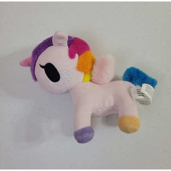 Aurora Tokidoki Neon Star Trixie Rainbow Unicorn Plush Stuffed Animal Toy 8" - Picture 4 of 10